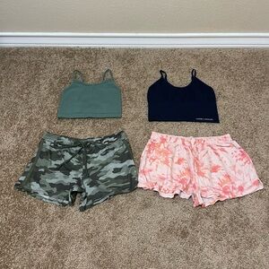 ALL 4pc Bundle Women’s Small Sleepwear Pajama Shorts & Tank Tops Lucky Pink